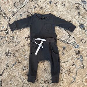 Little Bipsy - Dark Blue - Waffle Set - 3-6 Months